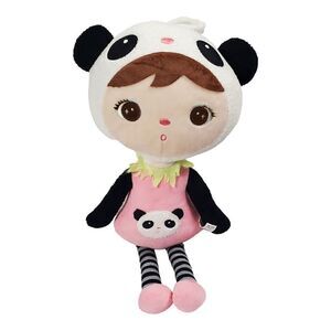 Primo Passi Me Too Plush Jiabo Doll Panda Bear Black Pink Soft Toy Loveable
